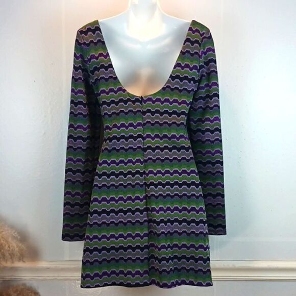 Zara Only one metallic multicolored long sleeve boho mini dress size small - Picture 8 of 12